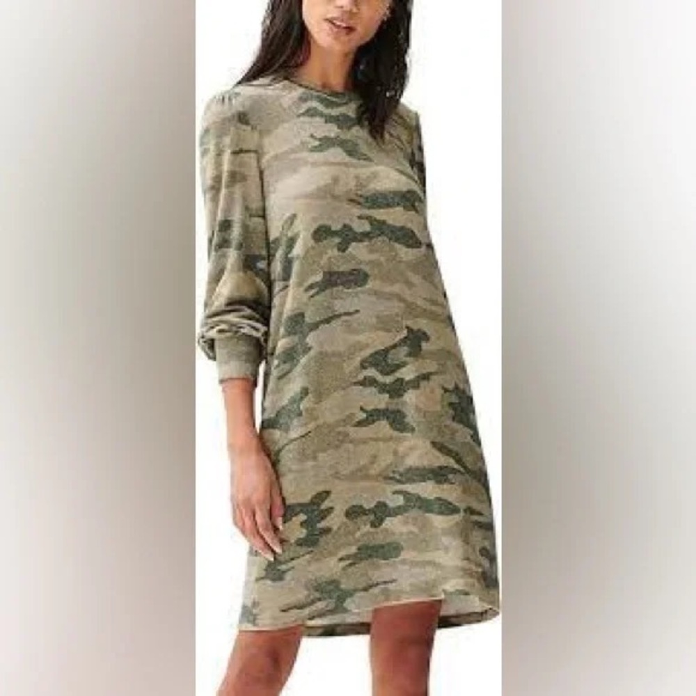 ❄️ Lucky Brand | Cozy Knit Printed Camo Dress XS Boho Beach - Picture 4 of 6